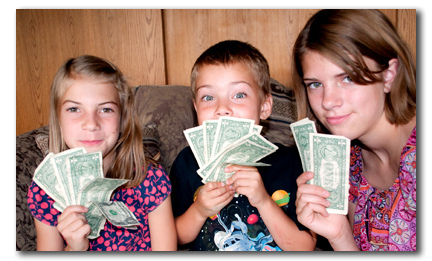 kids with cash